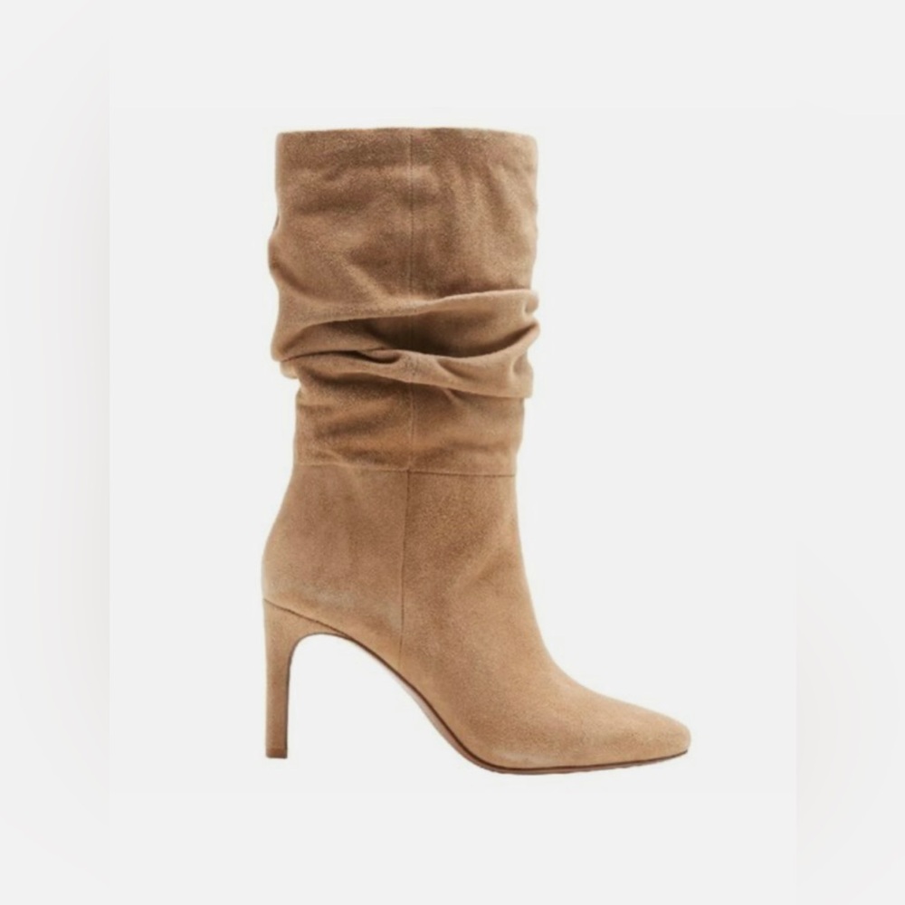 Banana Republic Slouchy Knee-High Suede Boot in Tan Sz 7.5